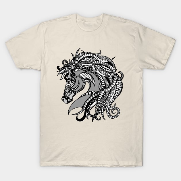 Ornate Horse T-Shirt by paviash